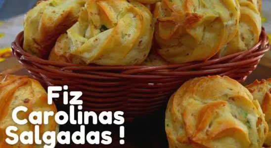 Carolinas salgadas, uma iguaria feita com uma massa leve e um recheio de dar água na boca 2 Carolinas salgadas