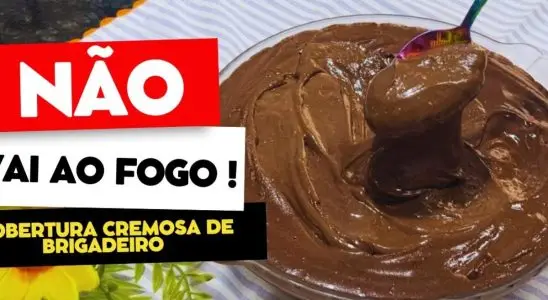 Cobertura cremosa de brigadeiro, uma receita divina que rende muito e não precisa ir ao fogo 1 Cobertura cremosa de brigadeiro