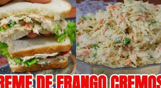 Creme de frango para sanduíche delicioso e muito suculento, para preparar no seu lanche 3 Creme de frango para sanduíche