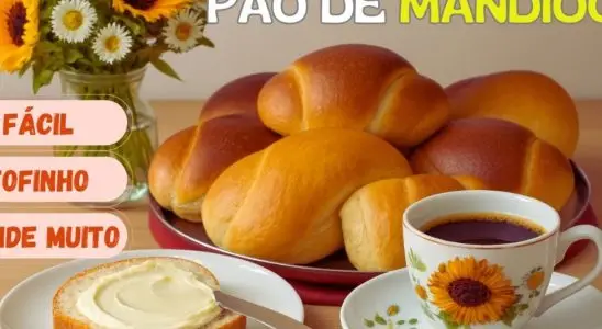 Pão de mandioca caseiro muito fofinho, que rende bastante e será um sucesso em sua casa 3 Pão de mandioca