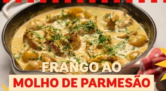 Frango ao molho de parmesão com batatas gratinadas, que é prático, rápido e saboroso 4 Frango ao molho de parmesão