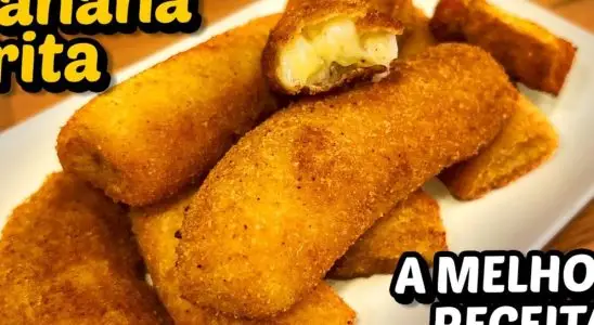 Banana frita perfeita, com uma casquinha dourada e muito saborosa, um acompanhamento incrível 1 Banana frita