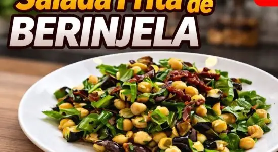 Salada frita de berinjela bem temperada, um acompanhamento delicioso e diferente 1 Salada frita de berinjela