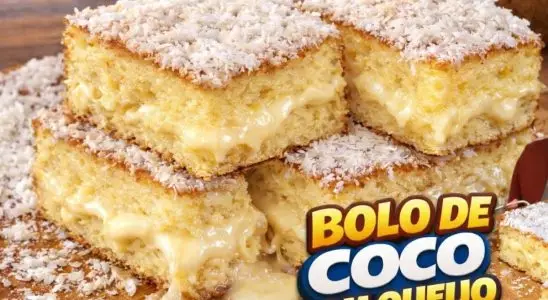 Bolo de coco dos sonhos: bem fofinho, úmido e irresistível, que vai perfumar a sua cozinha 2 Bolo de coco