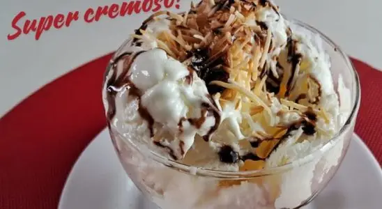 Sorvete de coco caseiro super cremoso que rende quatro litros, uma receita simplesmente deliciosa 4 Sorvete de coco caseiro