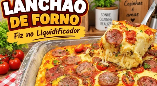 Lanchão de forno de liquidificador com recheio caprichado, para salvar o seu lanche da noite 1 Lanchão de forno